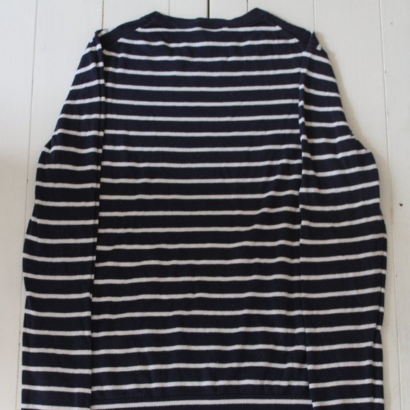 GAP Navy and White Stripe Knit Long Sleeve, (Made With Silk) - Picture 5 of 7